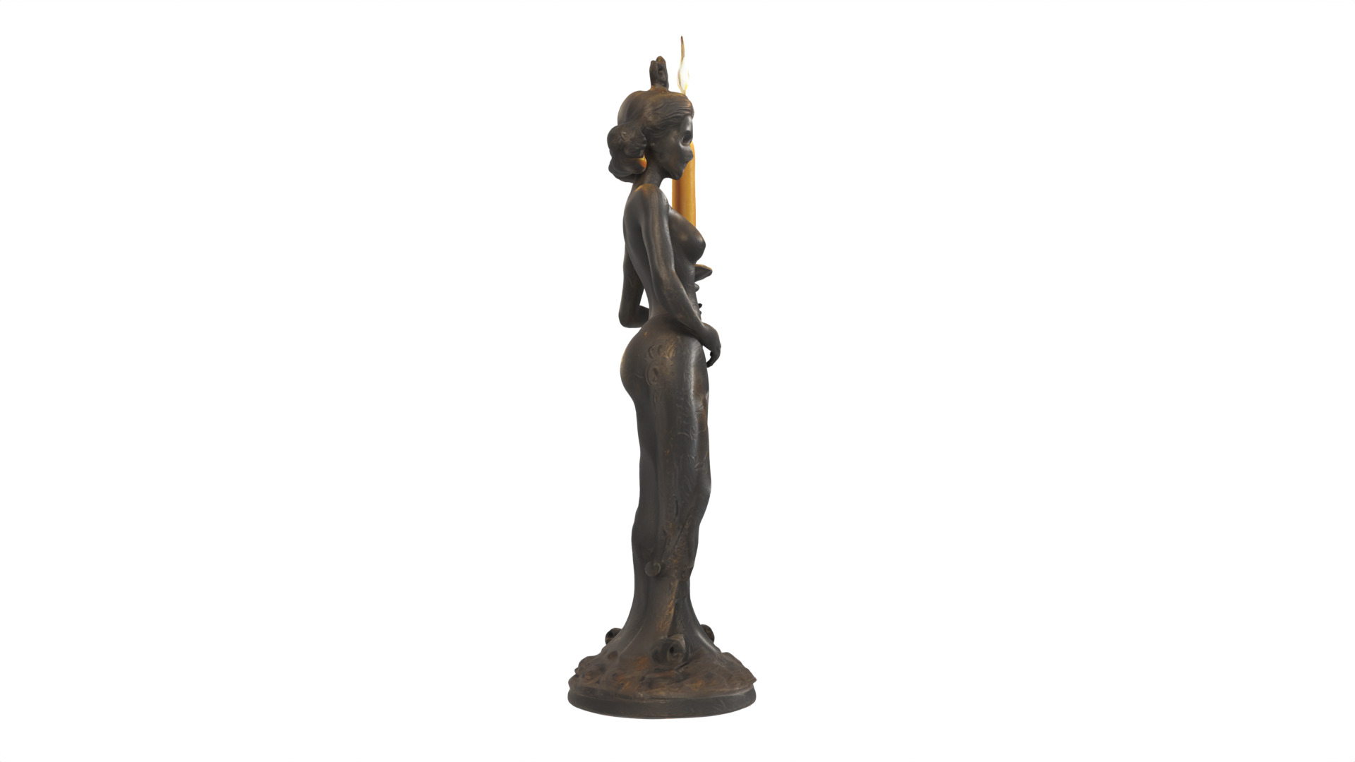 candle women Low-poly 3D model_4