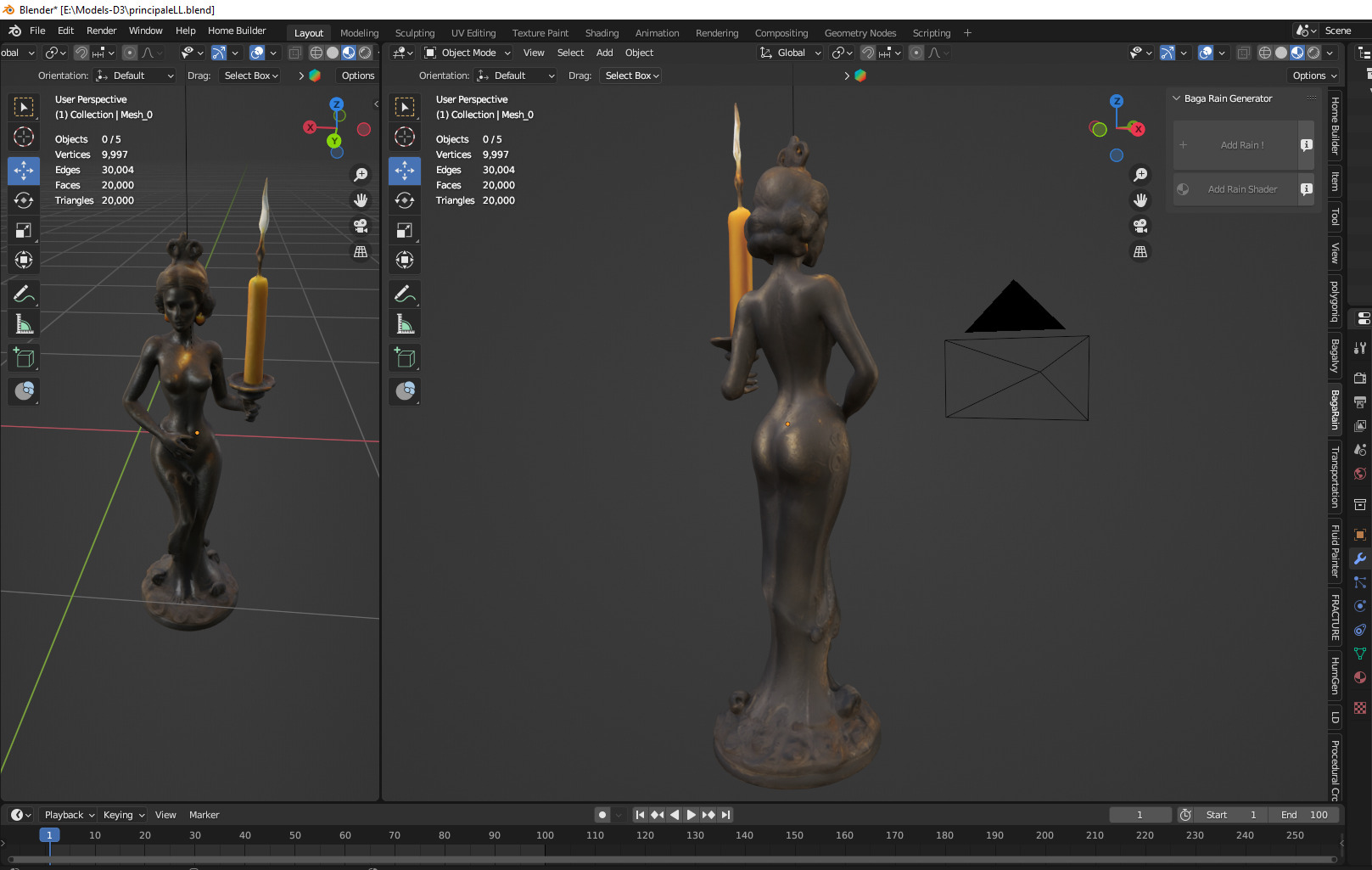 candle women Low-poly 3D model_2