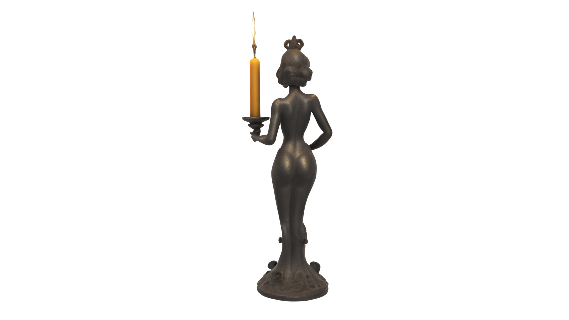 candle women Low-poly 3D model_3