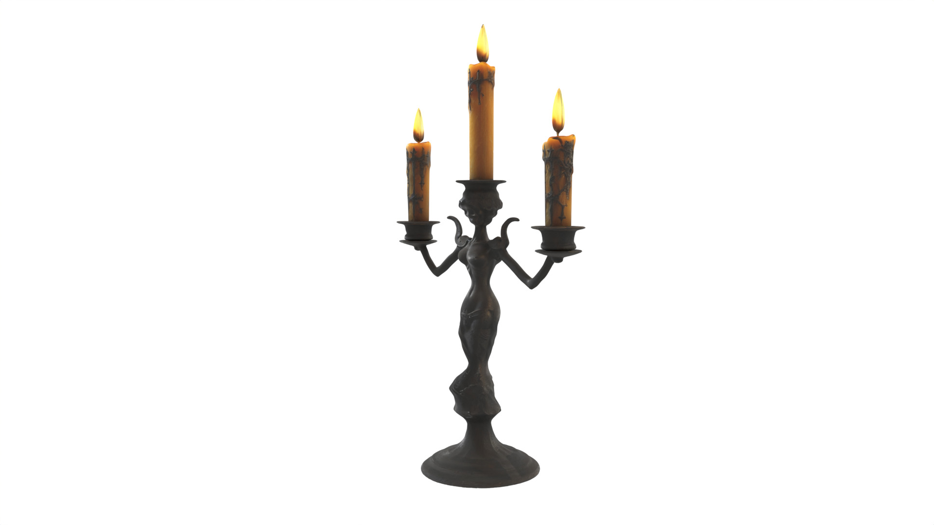 old candle Low-poly 3D model_3