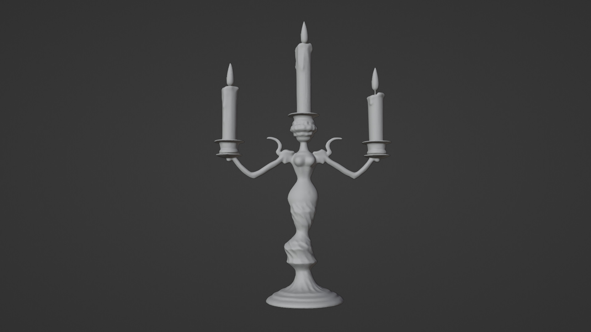 old candle Low-poly 3D model_5