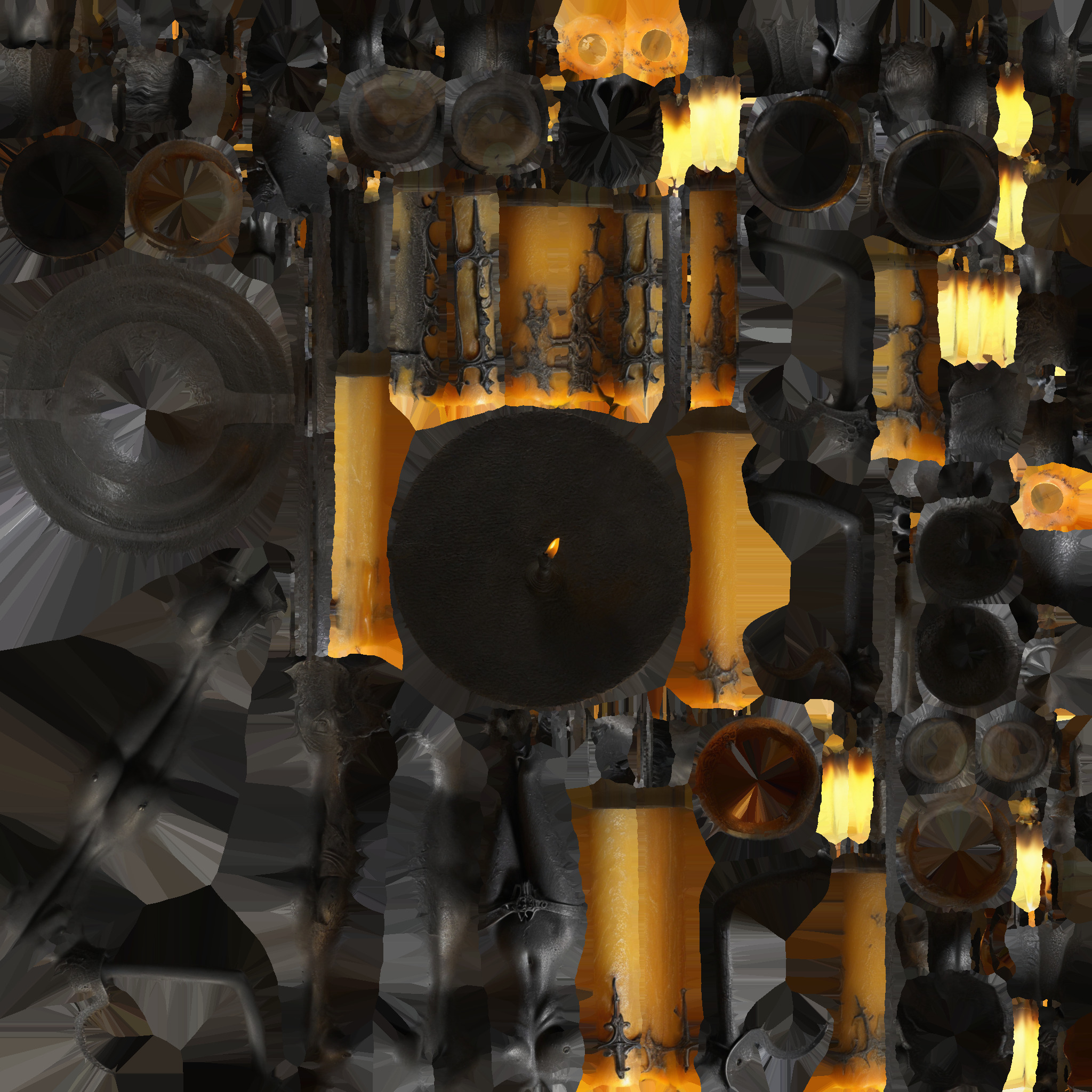 old candle Low-poly 3D model_7