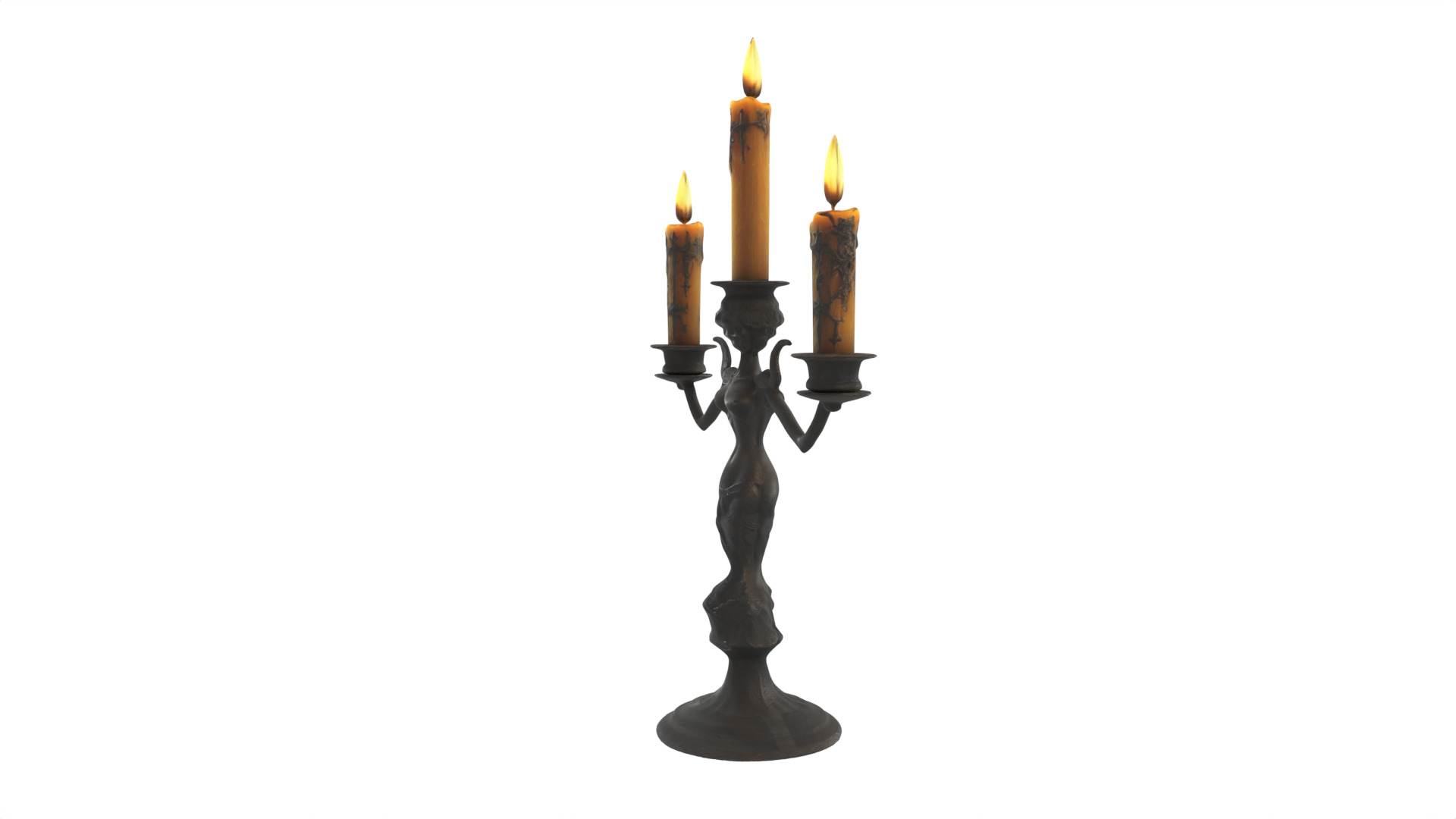 old candle Low-poly 3D model_4