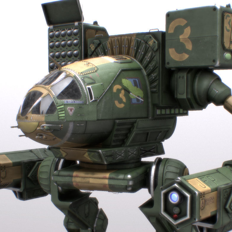 Next generation armored robots Low-poly 3D model_1