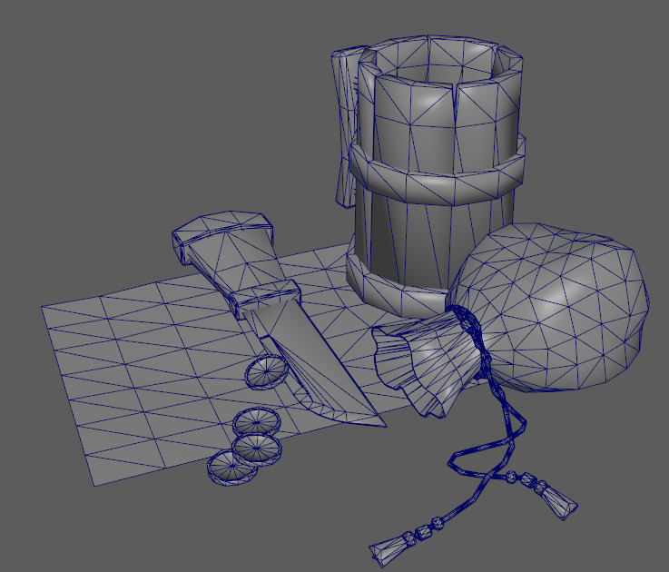 Stylish Tavern Dagger Wine Glass Low-poly 3D model_2