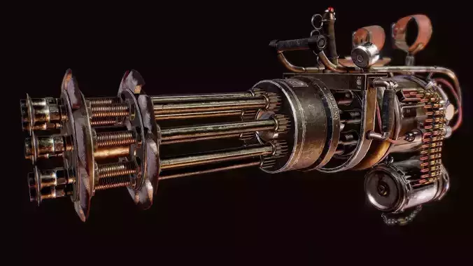 Stylish Gatling machine gun