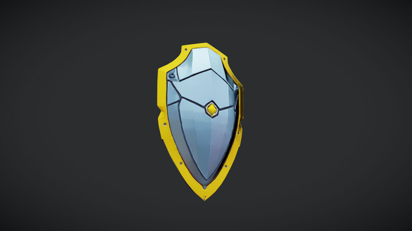 Decorative medieval shield 3D model_2