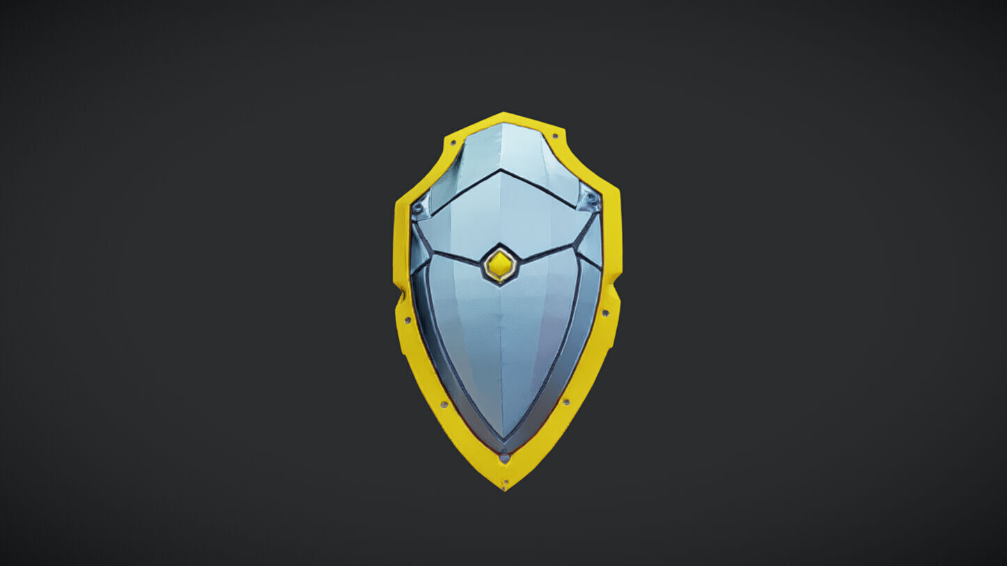 Decorative medieval shield 3D model_3