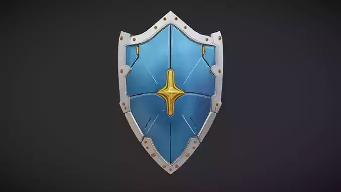 blue metallic shield