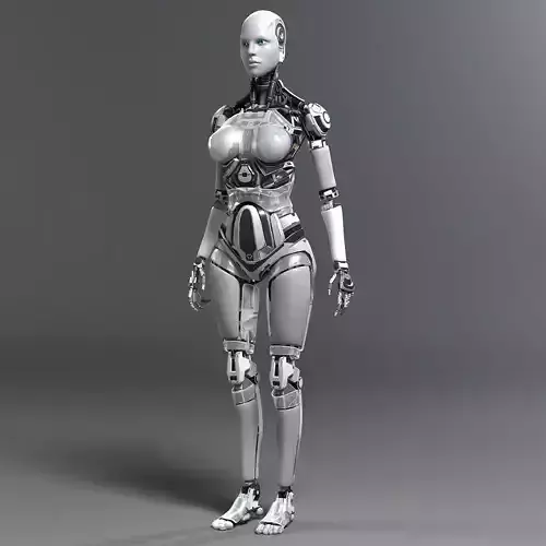 female robot gray Free 3D model
