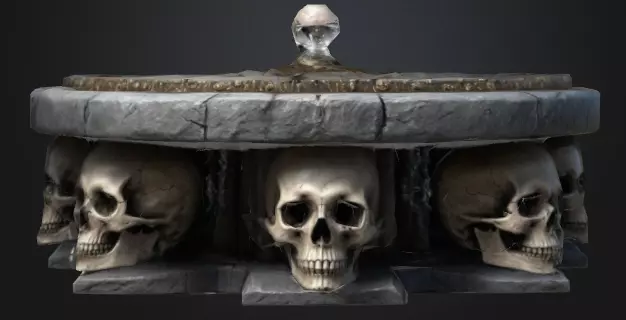 Bone Round table 3 Low-poly 3D model_0