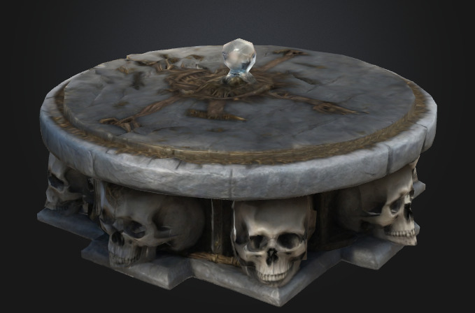 Bone Round table 3 Low-poly 3D model_2