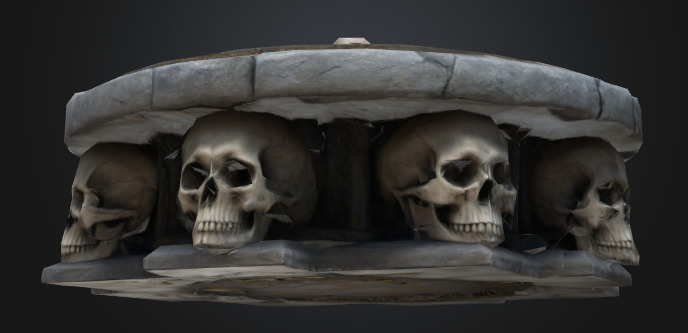 Bone Round table 3 Low-poly 3D model_4