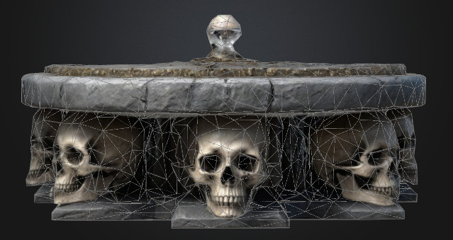 Bone Round table 3 Low-poly 3D model_1