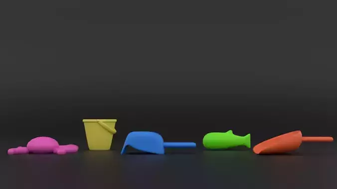 Beach Sand Toy Set 3D Model