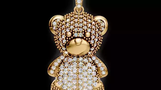 Diamond Teddy Bear Pendant 3D print model