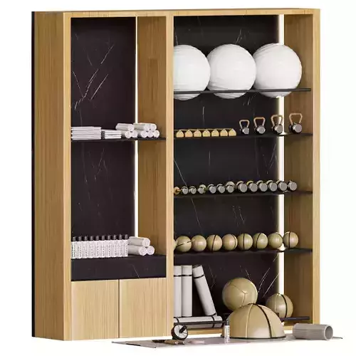 A set of yoga and fitness equipments