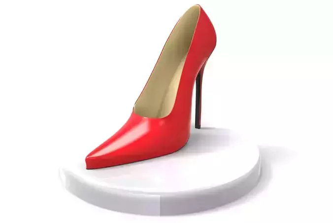 Elegant Red High Heel Stiletto Sandals 3D Model 3D print model