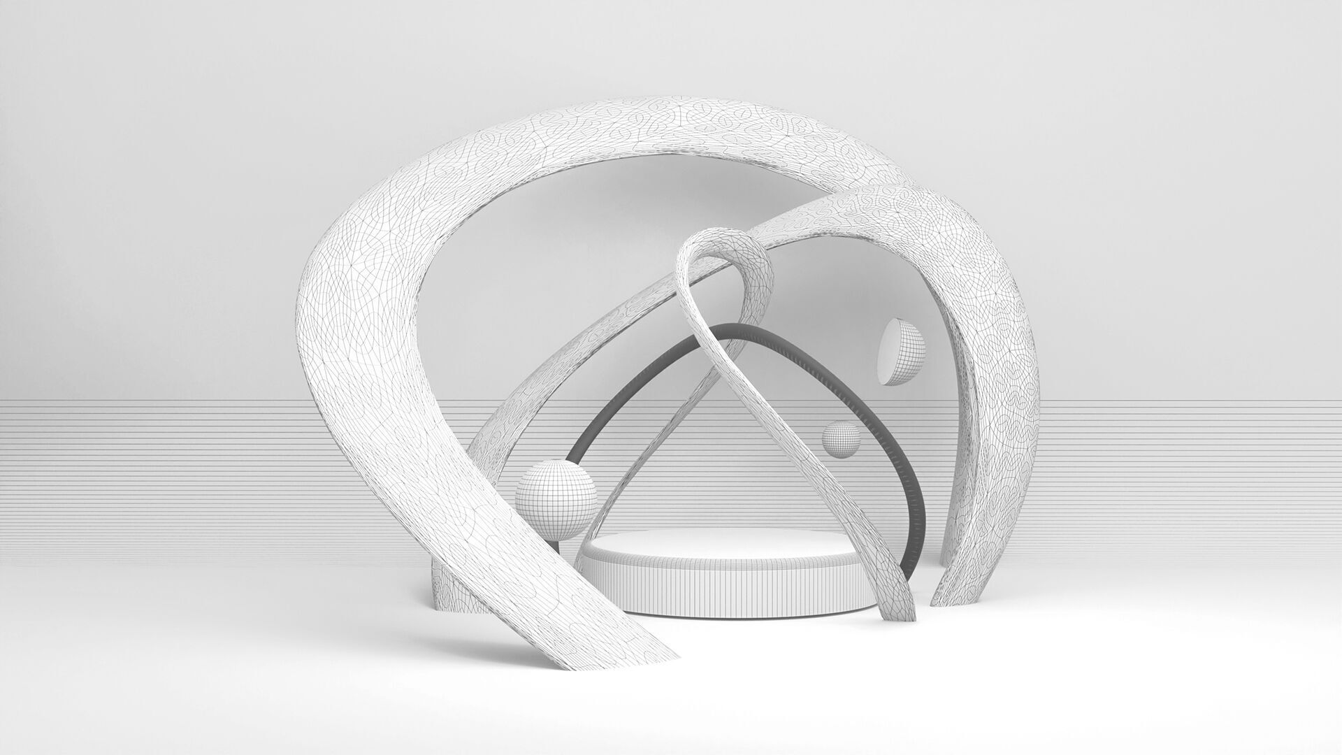 PODIUM ABSTRACT NO 2 Low-poly 3D model_5