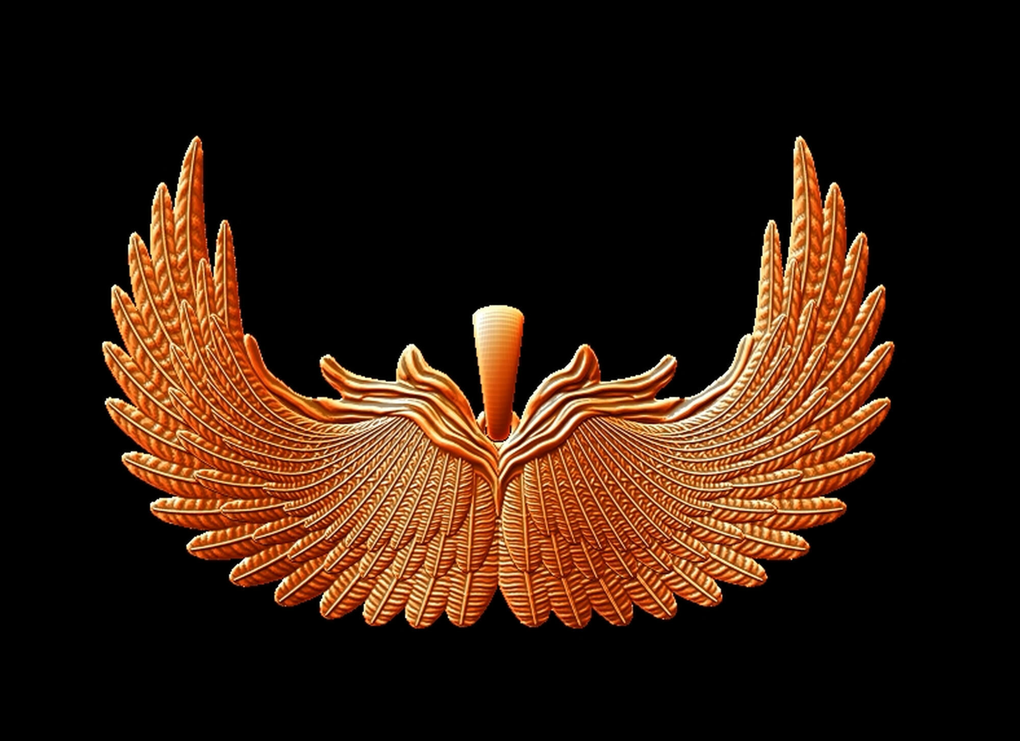 Feather Wings Pendant 3D print model_4