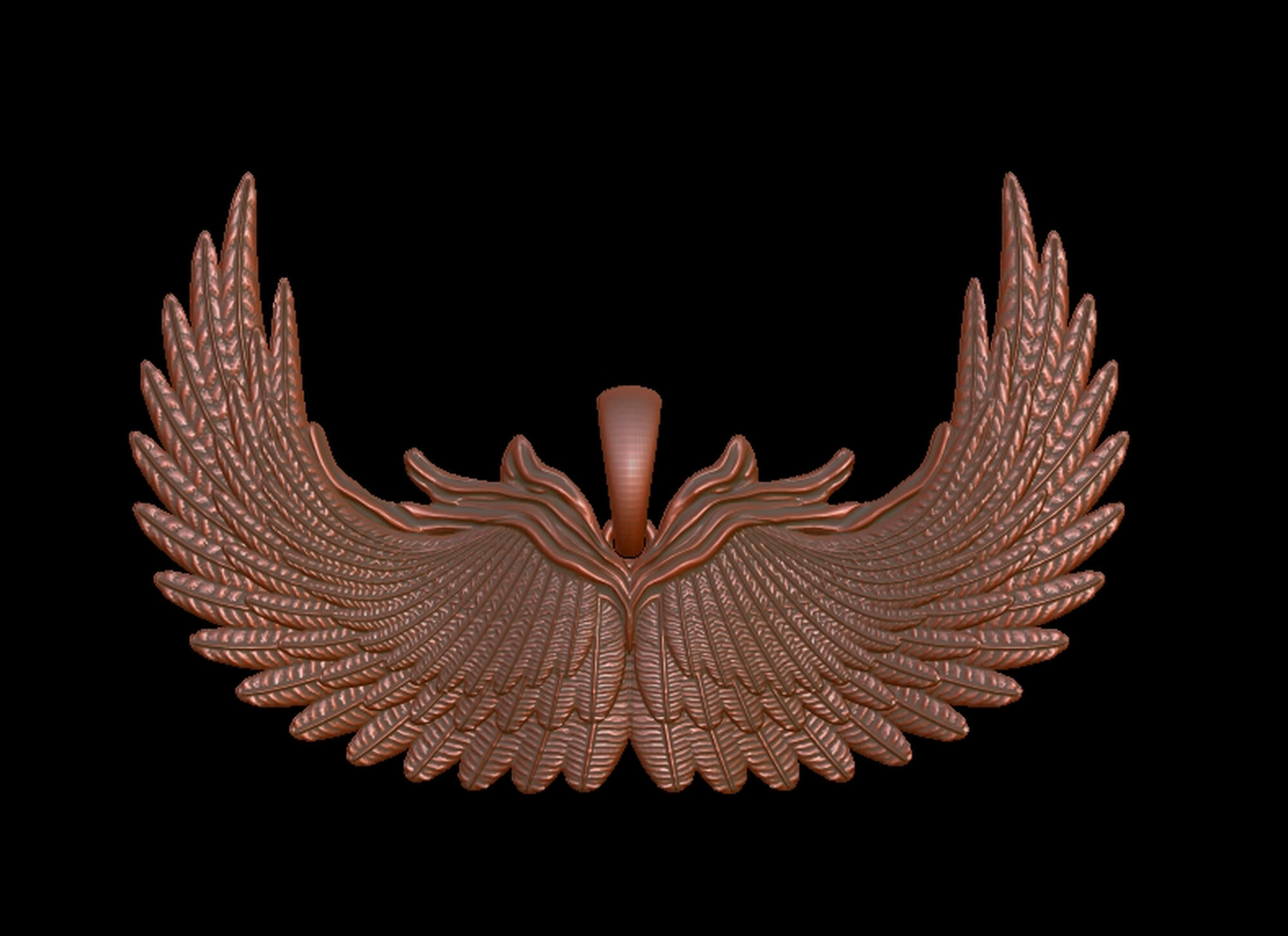 Feather Wings Pendant 3D print model_3