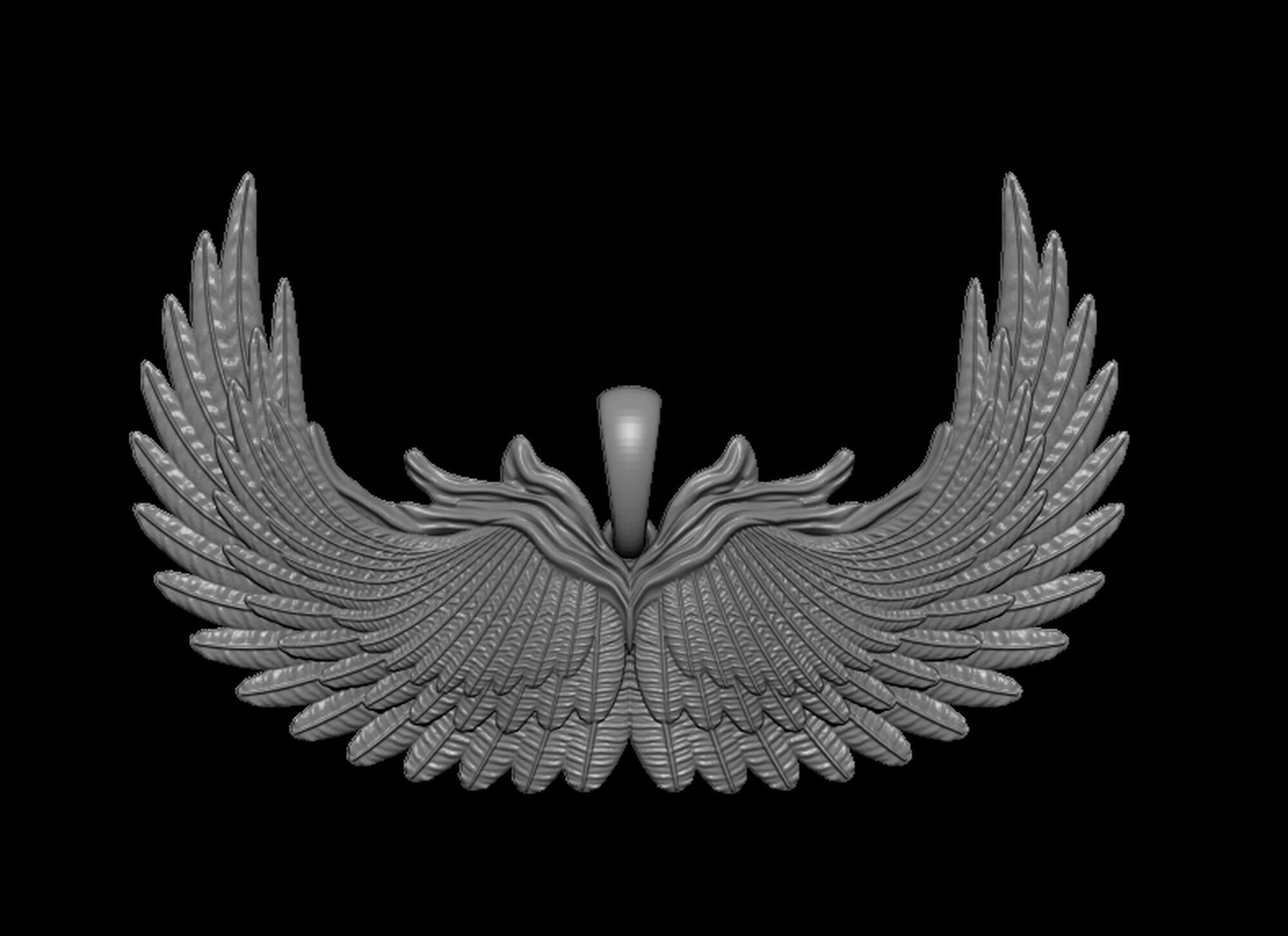 Feather Wings Pendant 3D print model_1