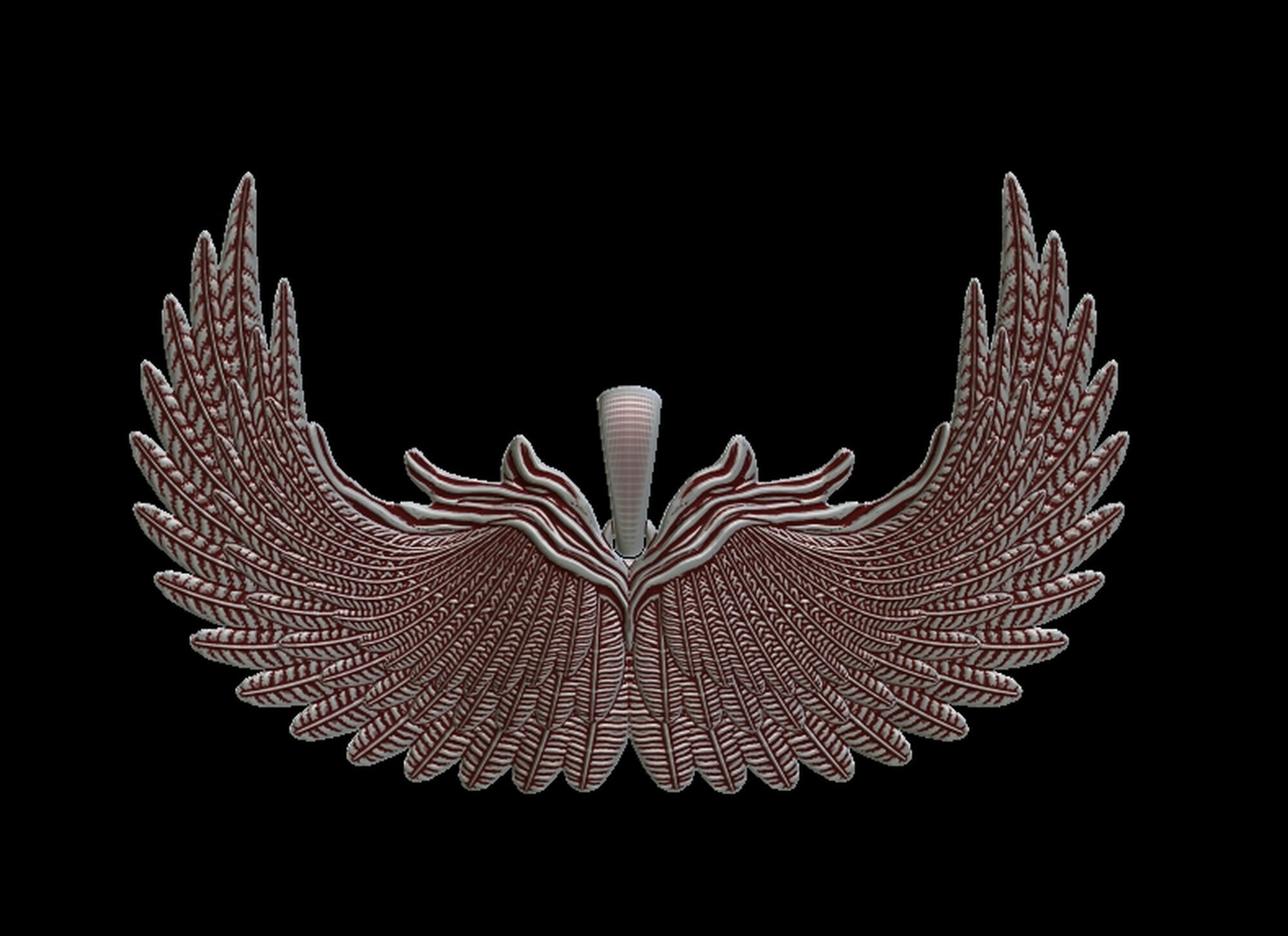 Feather Wings Pendant 3D print model_2