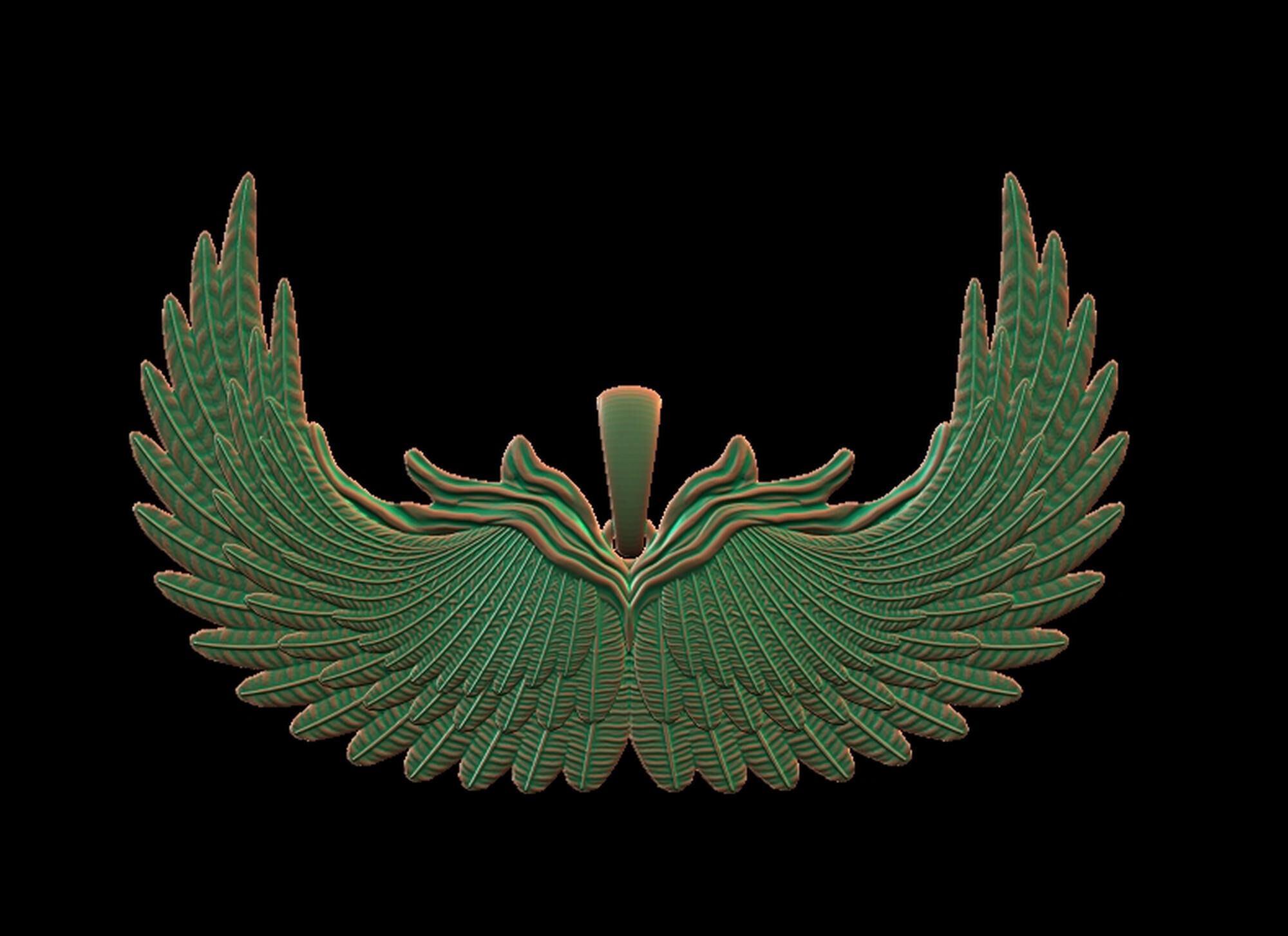 Feather Wings Pendant 3D print model_7