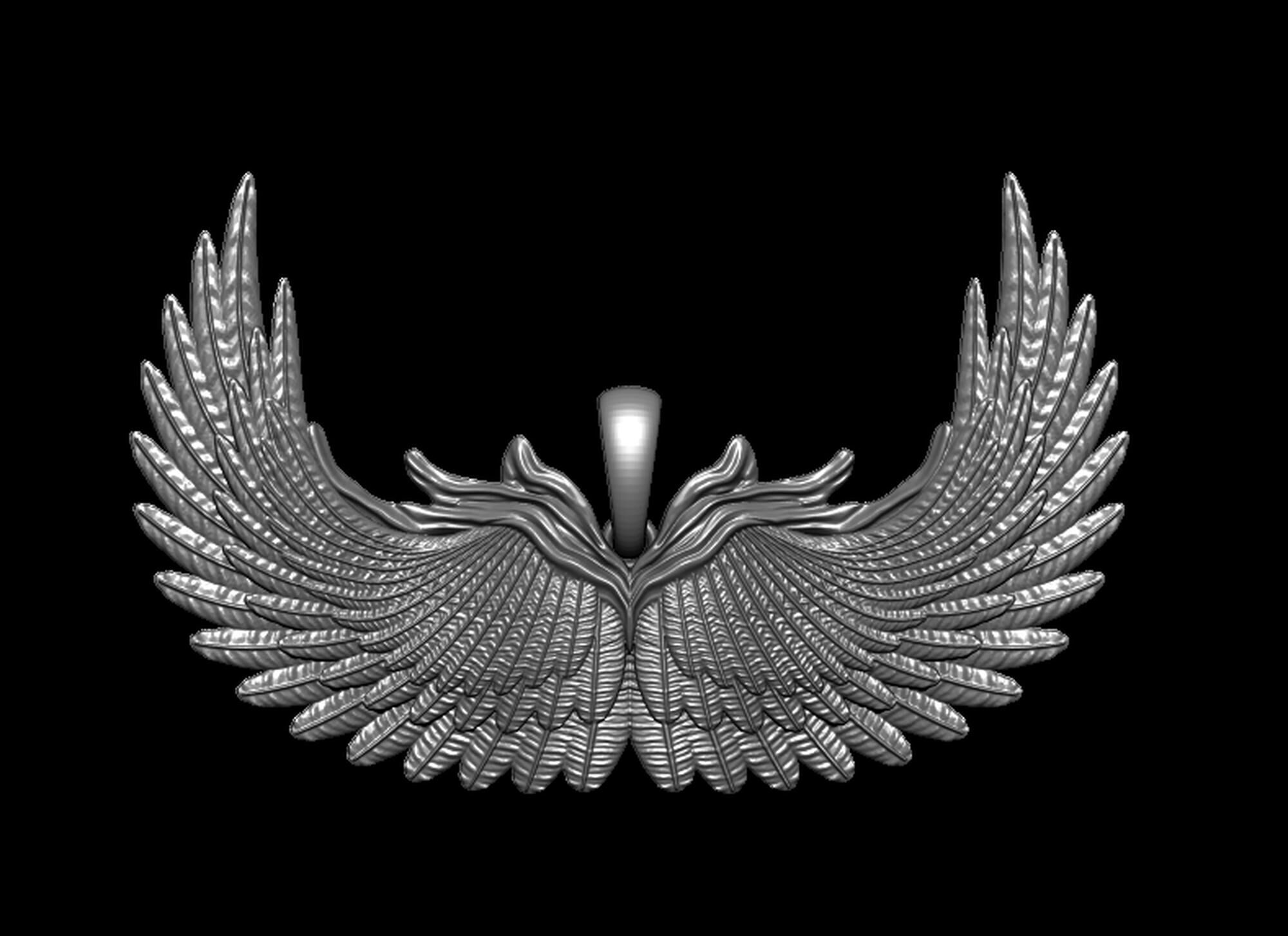 Feather Wings Pendant 3D print model_5