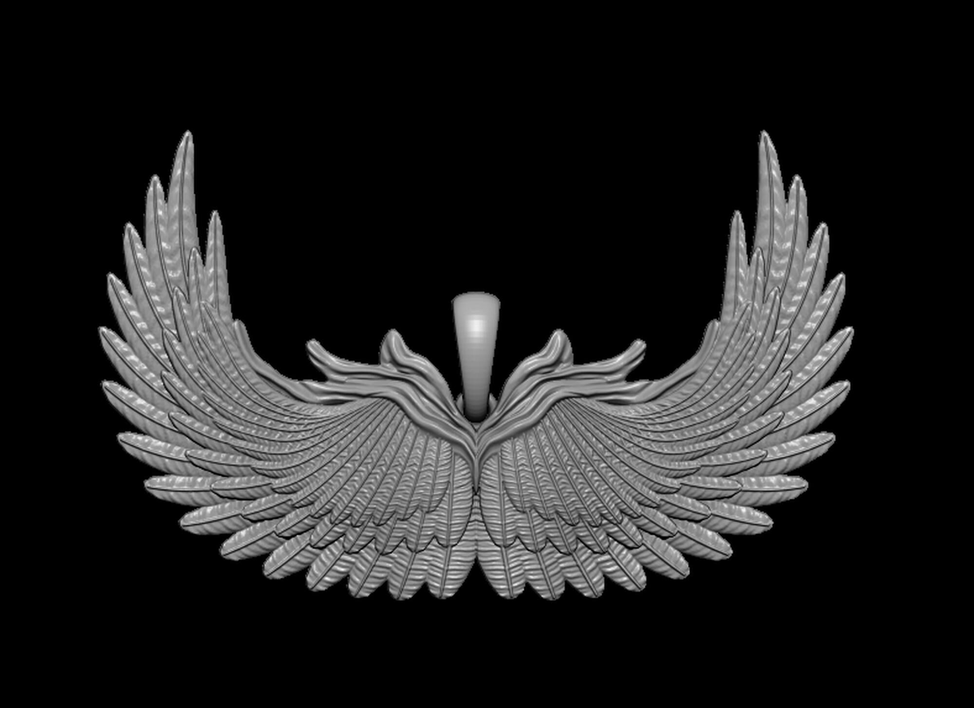 Feather Wings Pendant 3D print model_9
