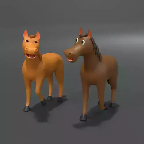 Horse 3D Model cartoon