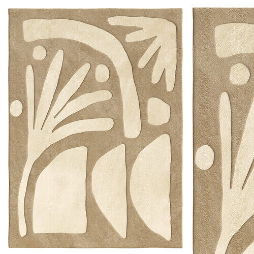 Kallua Textured Abstract Rug 3D model