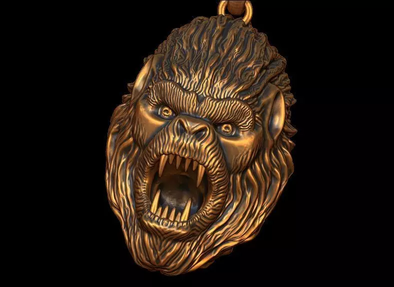 Fierce Gorilla Pendant 3D print model