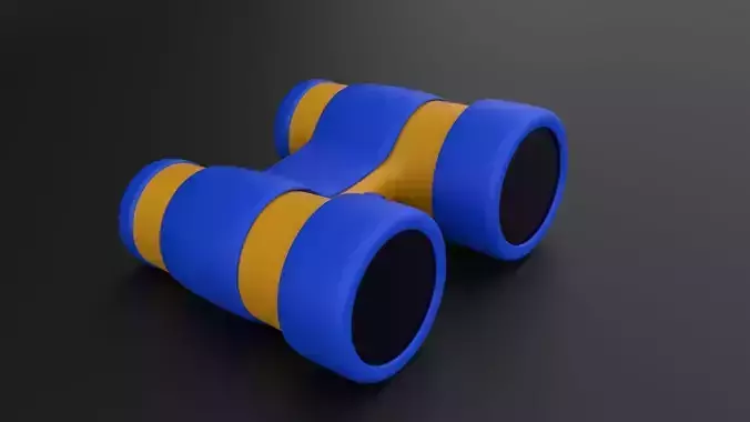 Binocular Low-Poly 3D Model
