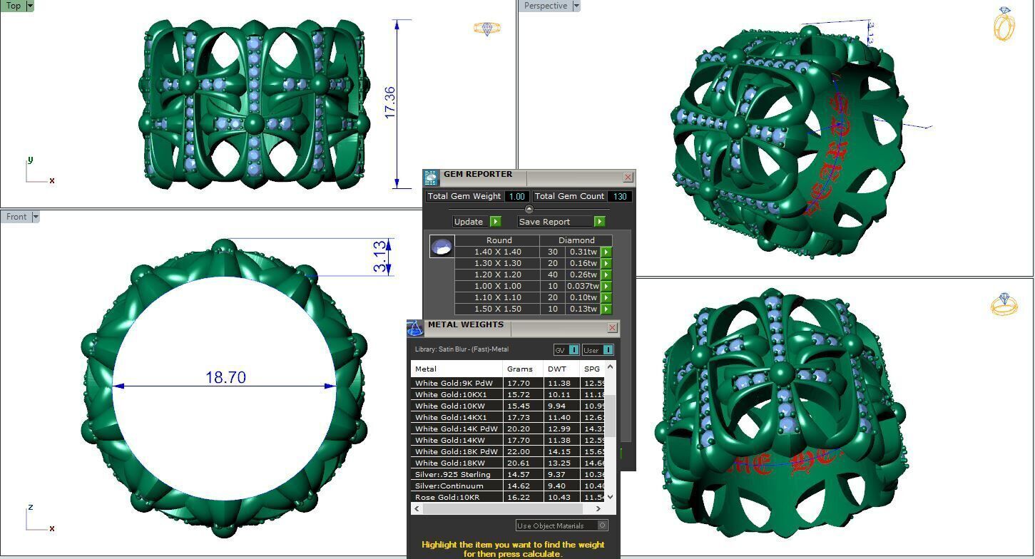 CH cemetery pave diamond ring 3D print model_2