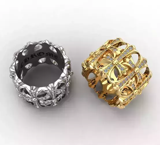 CH cemetery pave diamond ring 3D print model