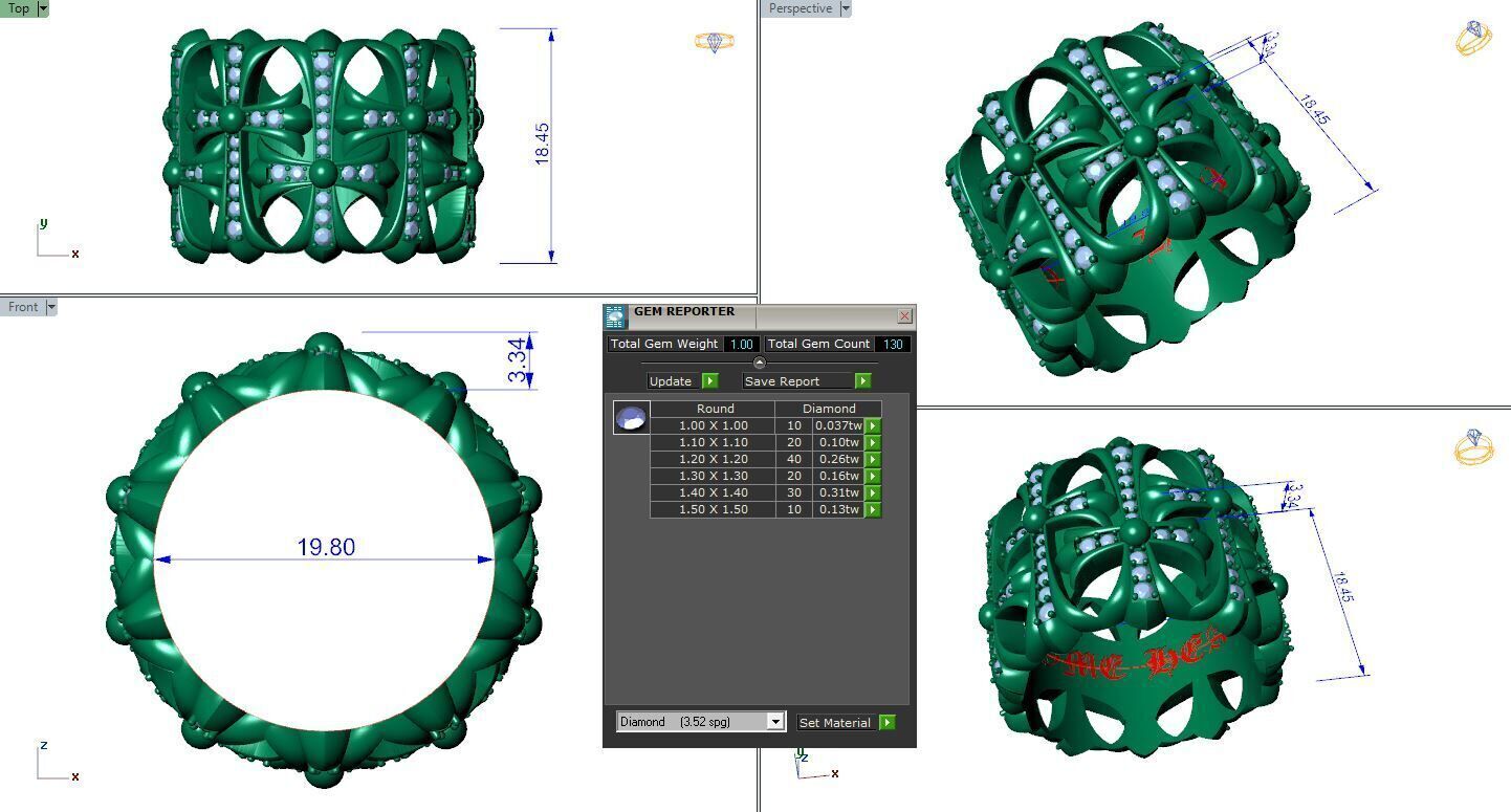 CH cemetery pave diamond ring 3D print model_3