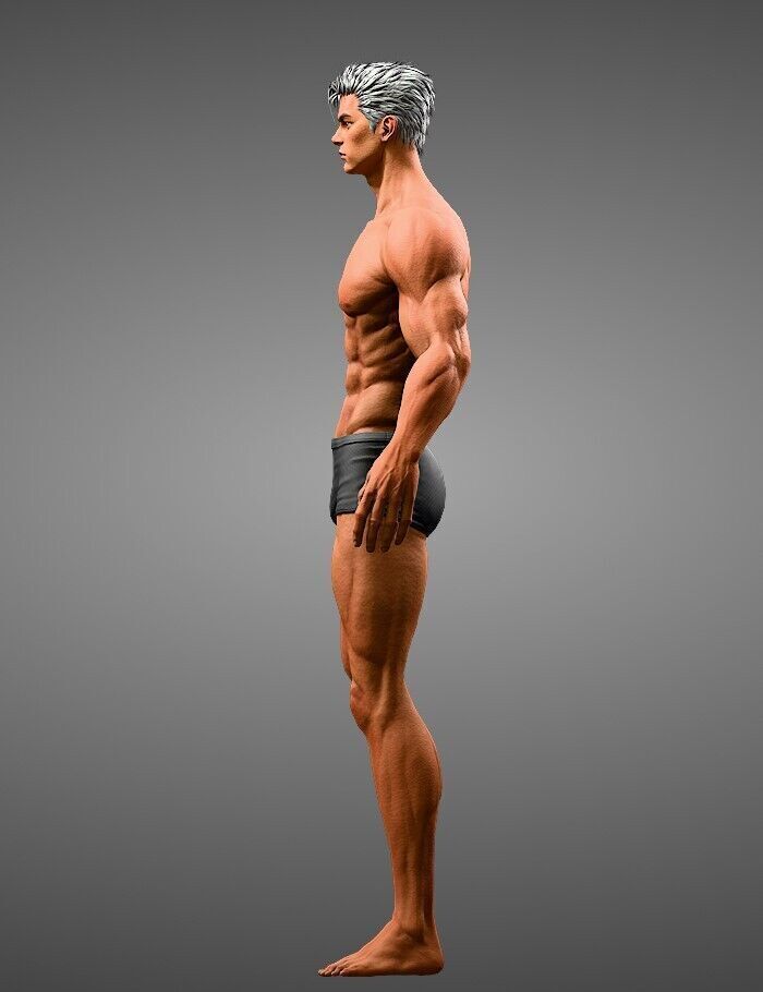 3D Male Body Base Mesh Modeling  Blender 3D model_4