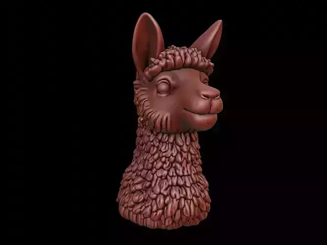 Alpaca Animal Bust 3D print model