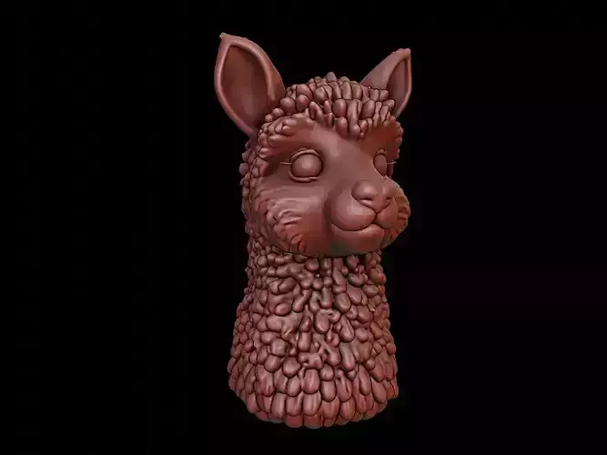 Alpaca Animal Bust 3D print model