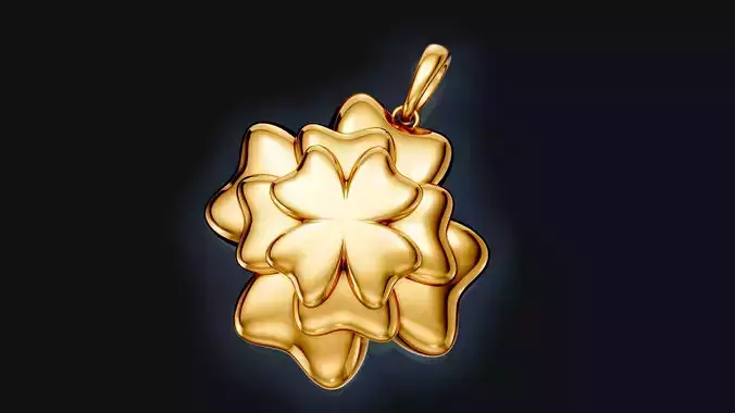 Layered Flower Petal Pendant
