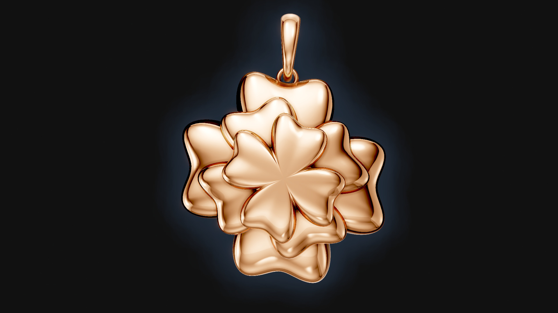 Layered Flower Petal Pendant 3D print model_4