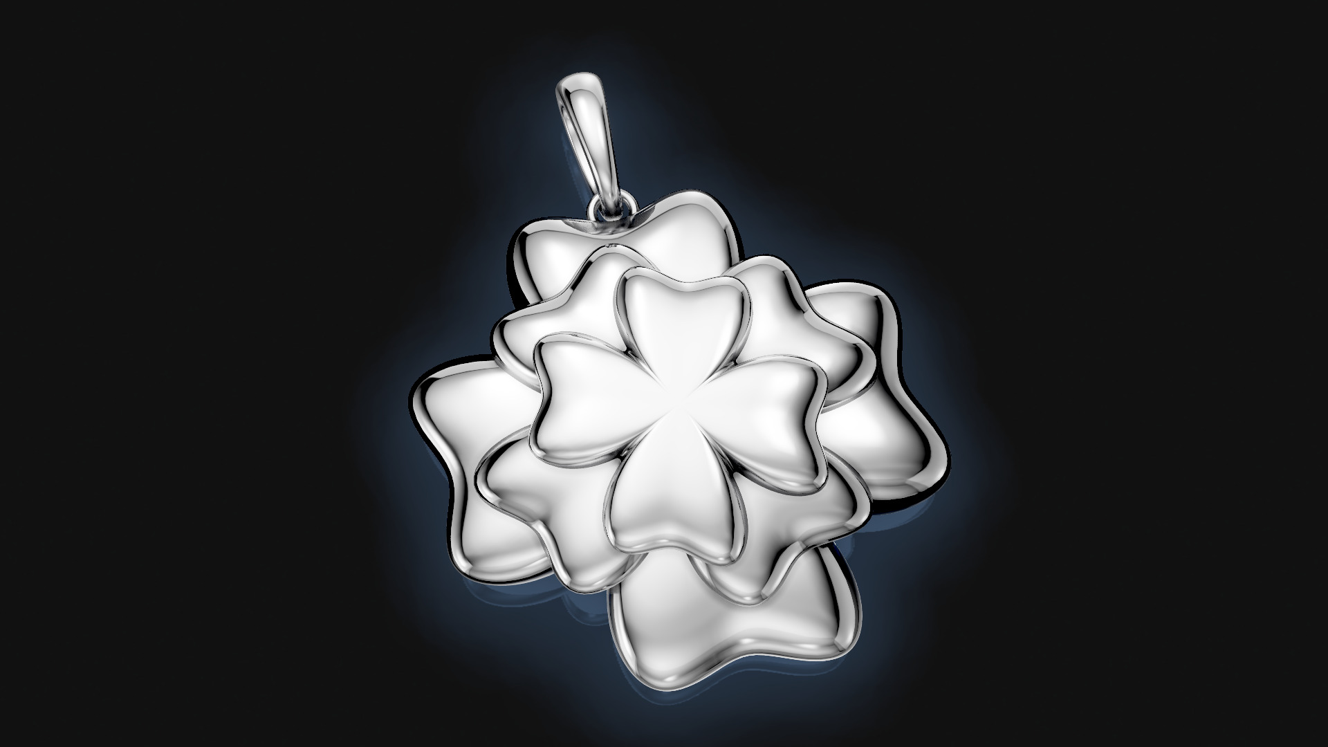 Layered Flower Petal Pendant 3D print model_7