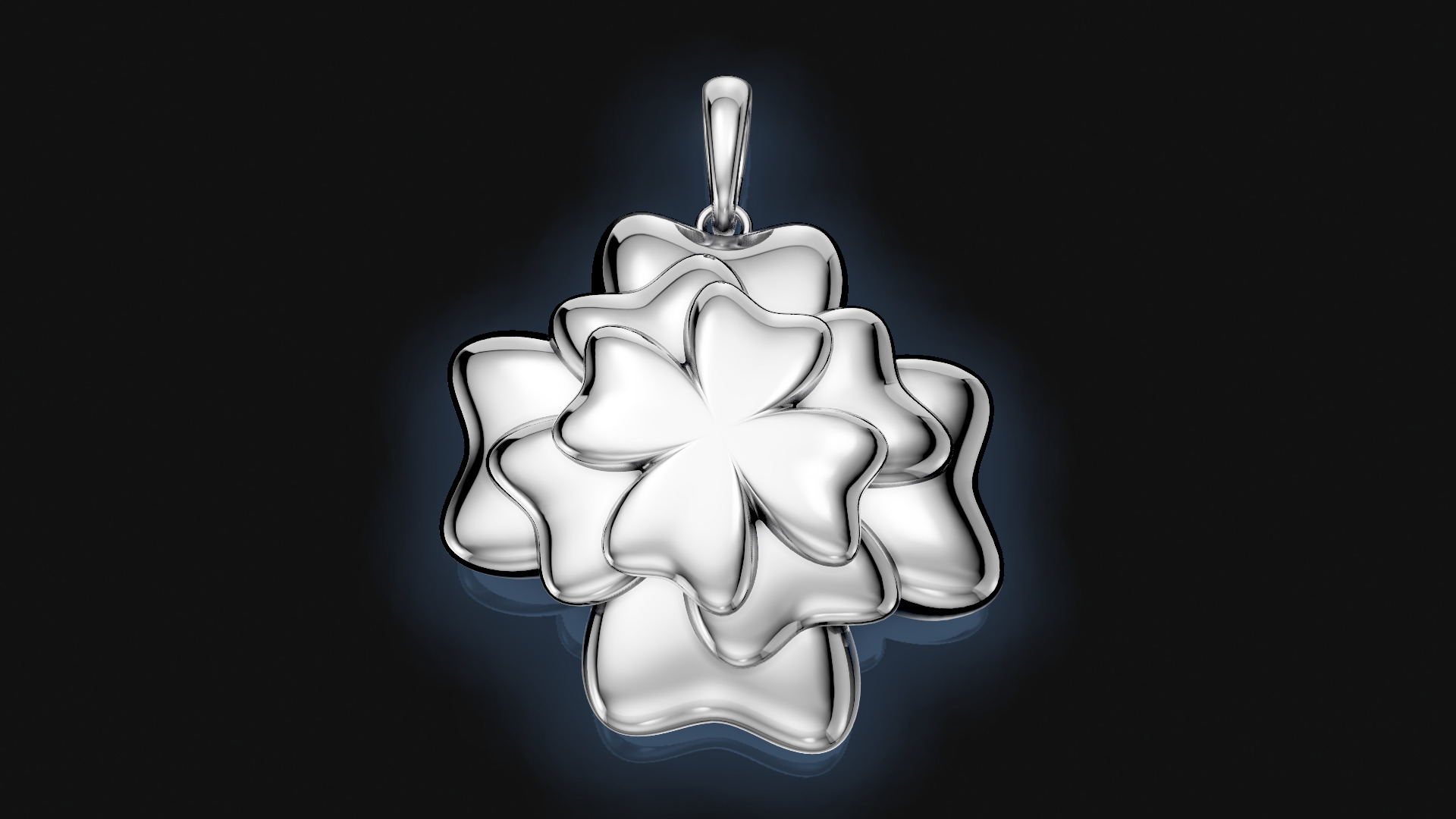 Layered Flower Petal Pendant 3D print model_8