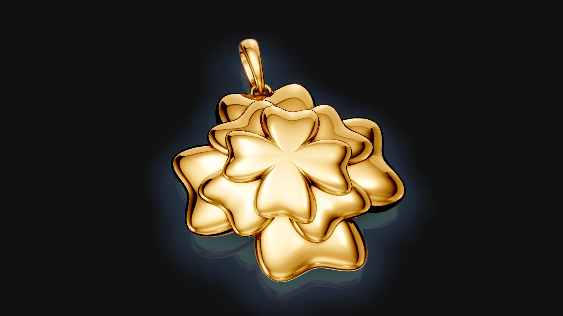 Layered Flower Petal Pendant 3D print model_1