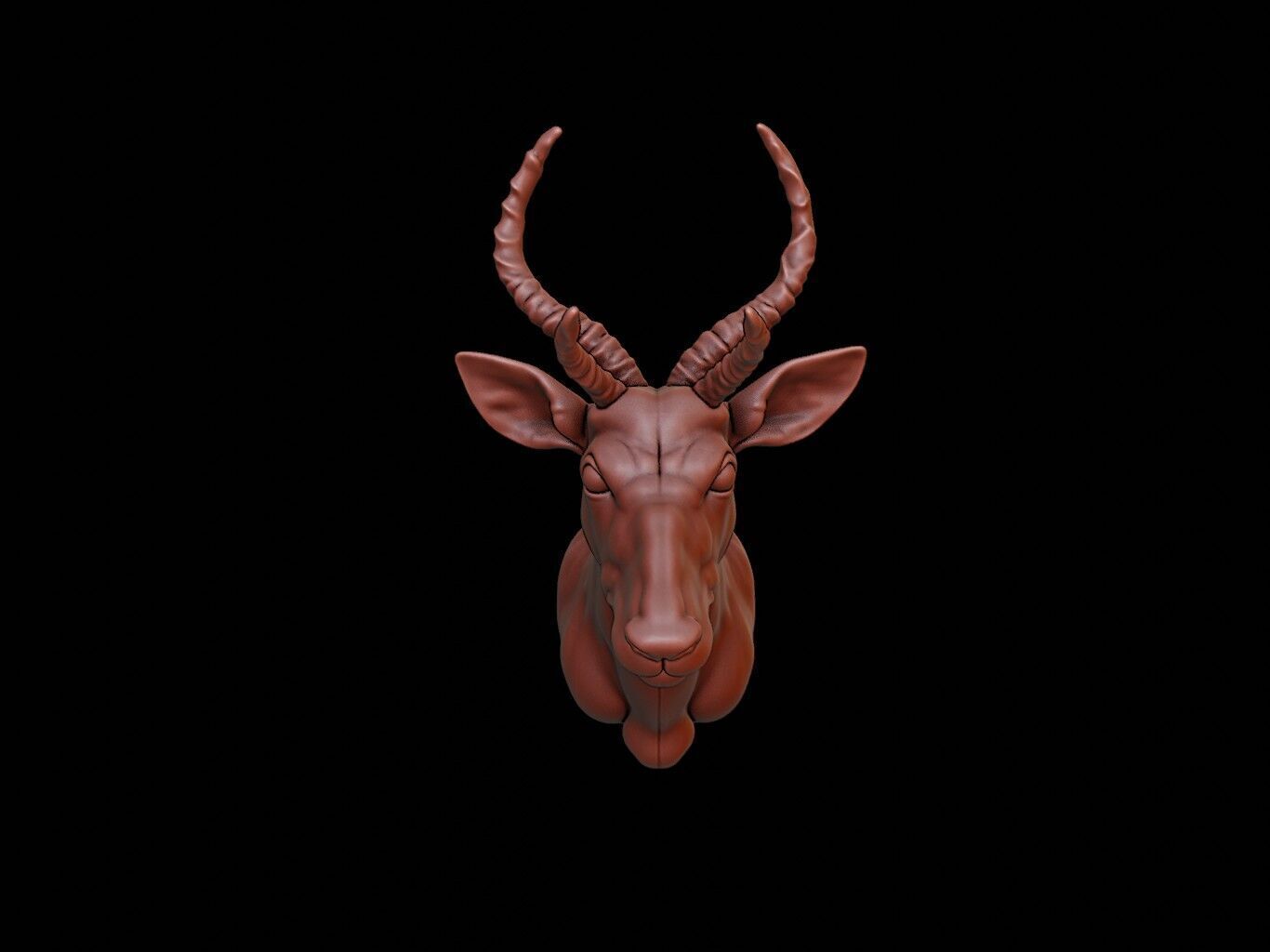 Antelope Animal Bust 3D print model_2