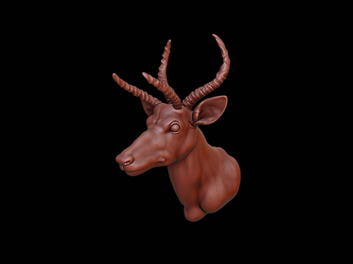 Antelope Animal Bust 3D print model_1