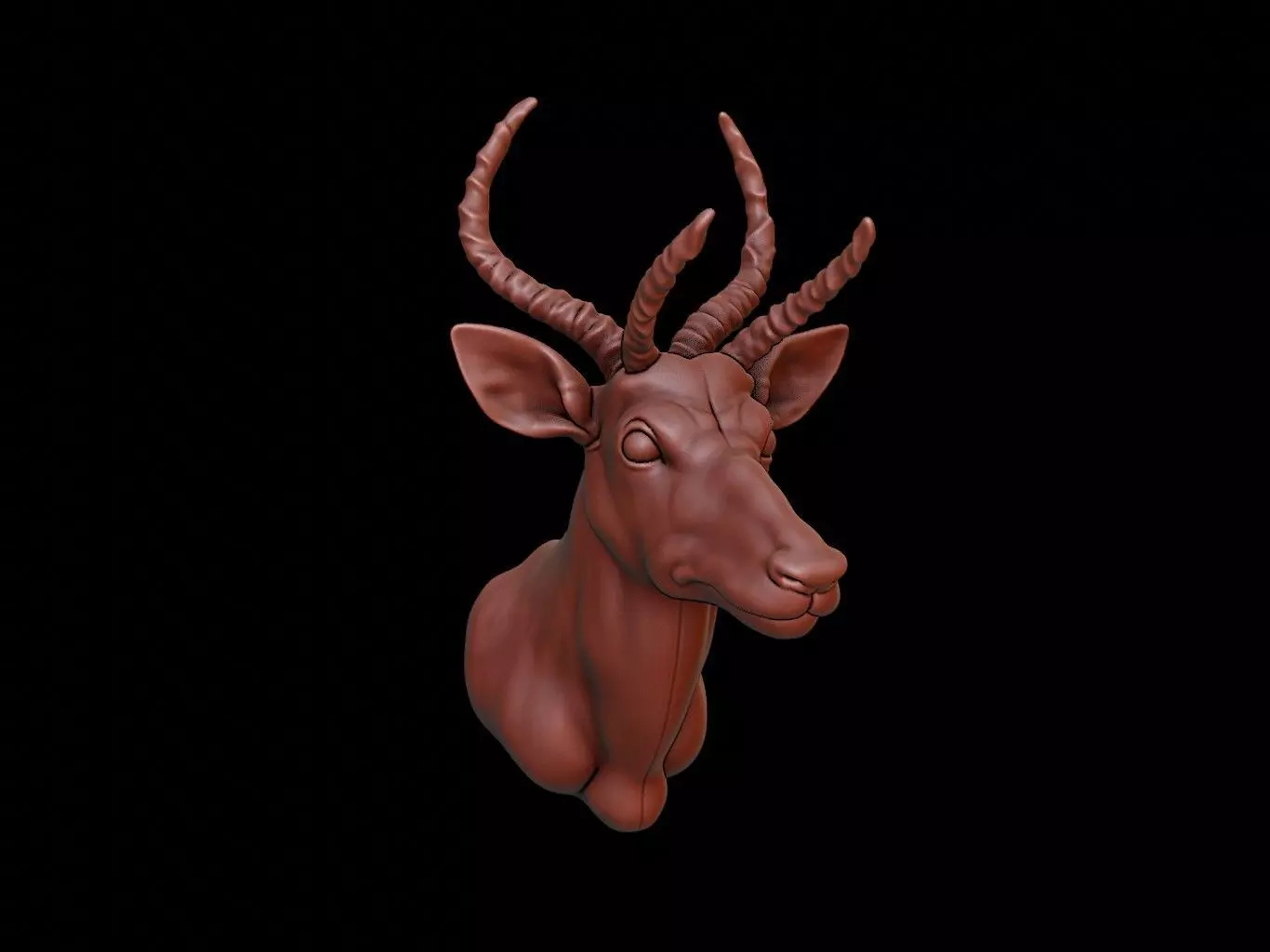Antelope Animal Bust 3D print model_0