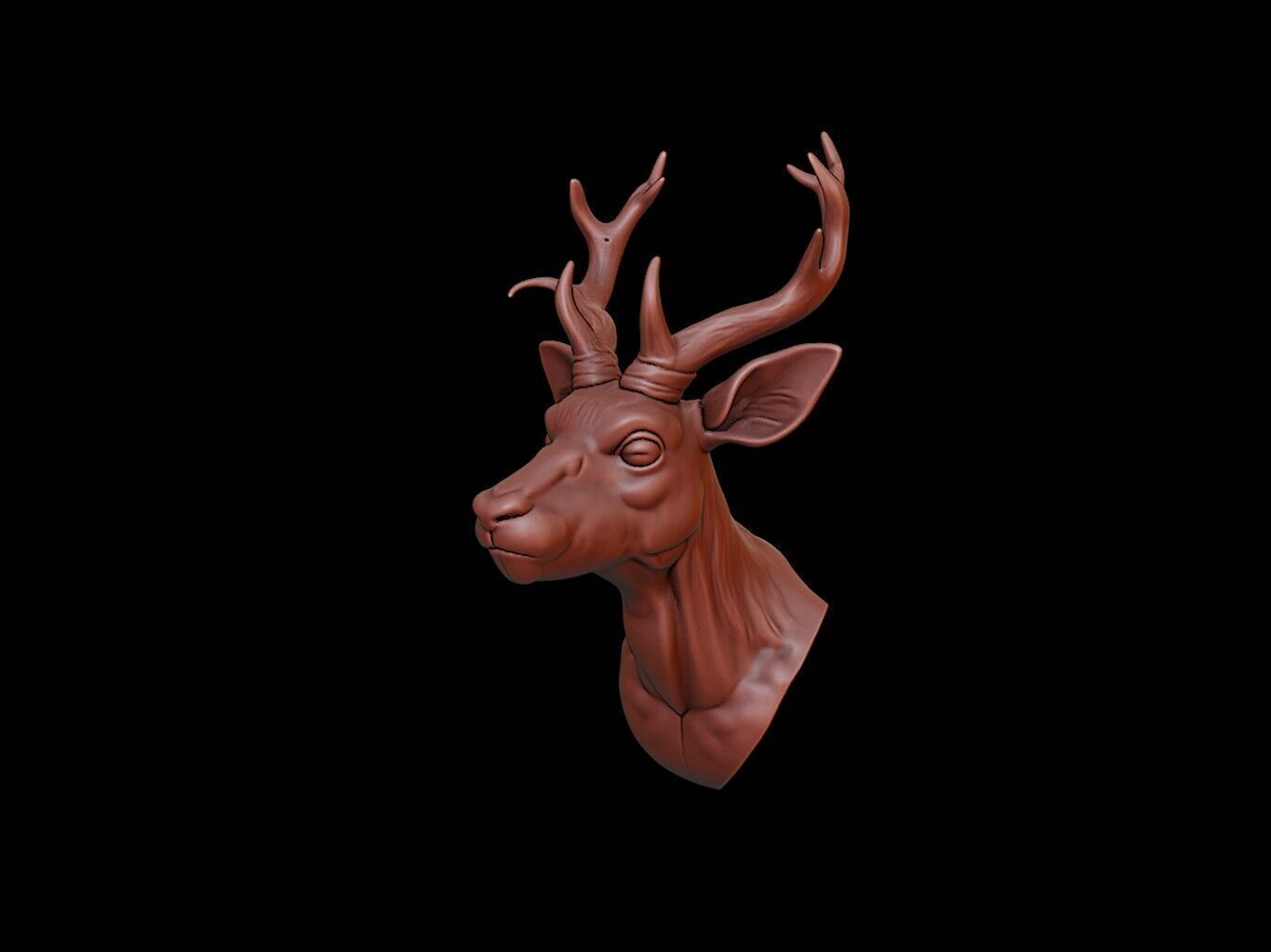 Antelope Animal Bust 3D print model_1
