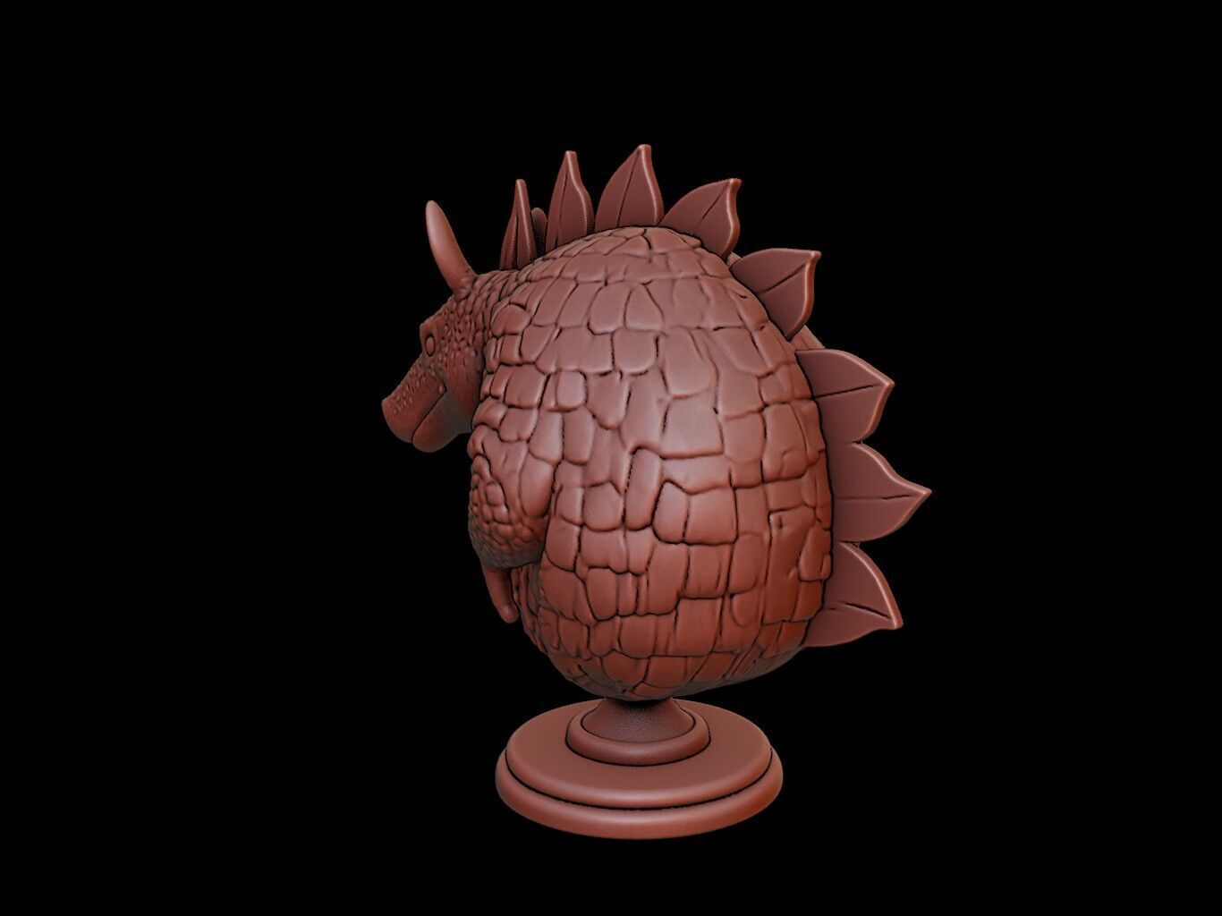 Armadillo Animal Bust 3D print model_1